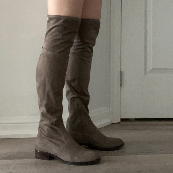 Grey/beige Over the knee boots - Picture 2 of 7
